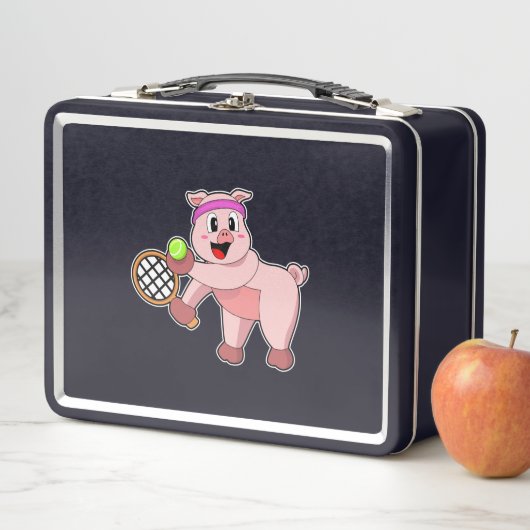 Varken in Tennis met Tennis racket (In situ)