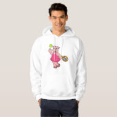 Varken in Tennis met Tennis racket Hoodie (Voorkant volledig)