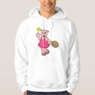 Varken in Tennis met Tennis racket Hoodie
