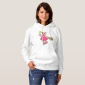 Varken in Tennis met Tennis racket Hoodie (Voorkant volledig)