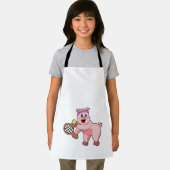 Varken in Tennis met Tennis racket Schort (Insitu)