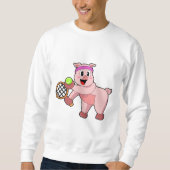 Varken in Tennis met Tennis racket Trui (Voorkant)