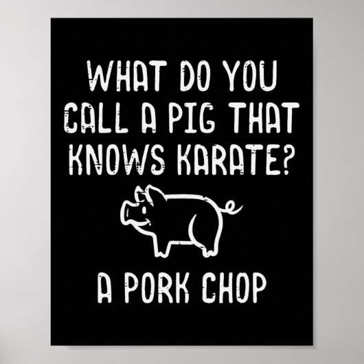 Varken Kent Karate Varkenskarbonade Grappige Varke Poster (Voorkant)