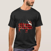 Varken Kerst Rood Plaid Buffel Pyjama Boer Varken T-shirt (Voorkant)