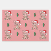 Varken Kerstmis Winter Dieren Vakantie Varkens Inpakpapier Vel (Voorkant 3)