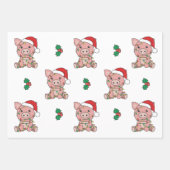 Varken Kerstmis Winter Dieren Vakantie Varkens Inpakpapier Vel (Voorkant 2)
