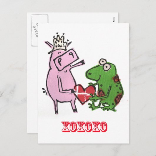 Varken & Kikker in de kaart van de liefdevalentijn (Voorkant / Achterkant)