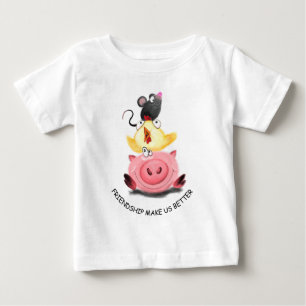 Varken, Kip en Muis Beste Vrienden Baby T-Shirt