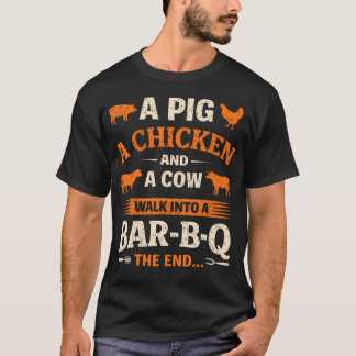 Varken Kip Koe Loopt een Bar-B-Q Binnen Grappig T-shirt