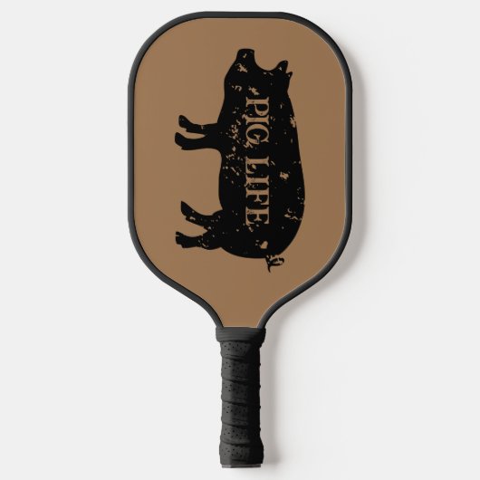 Varken Leven grappig dier silhouet Pickleball Paddle (Voorkant)