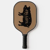Varken Leven grappig dier silhouet Pickleball Paddle (Achterkant)