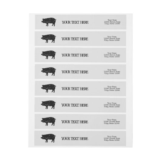  varken mascotte logo Aangepast retouradres (Vel)