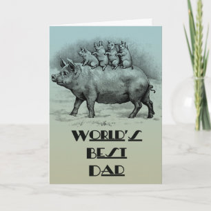 Varken met biggen Vaderdag Kaart