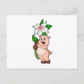 Varken met bloem lelie briefkaart (Voorkant)
