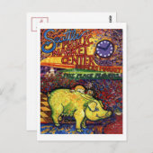 Varken met bloemen briefkaart (Voorkant / Achterkant)