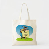 Varken met bord grote tote tas (Voorkant)