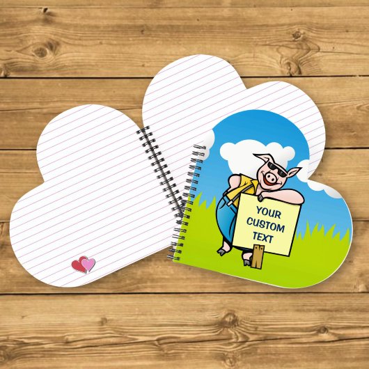 Varken met bord notitieboek