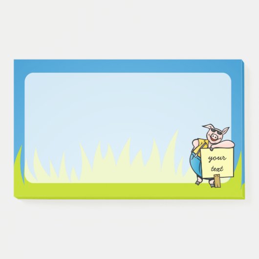 Varken met bord post-it® notes (Voorkant)