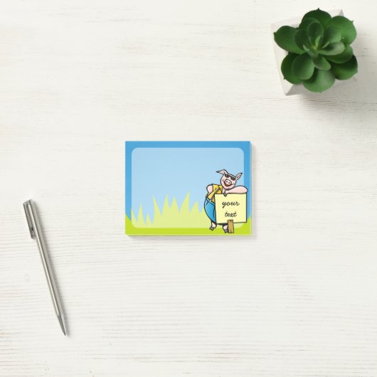 Varken met bord post-it® notes (Kantoor)