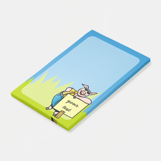 Varken met bord post-it® notes (Schuin)