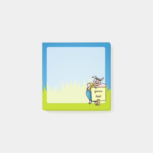 Varken met bord post-it® notes (Voorkant)