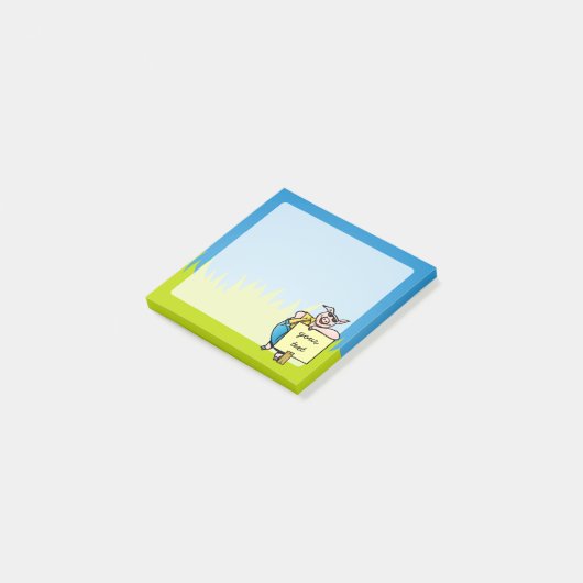 Varken met bord post-it® notes (Schuin)
