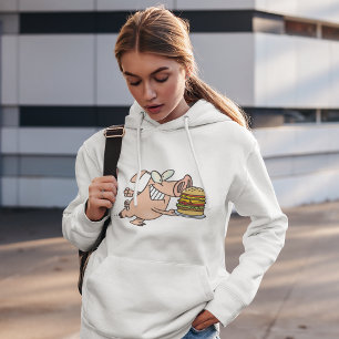 Varken met een Burger Womens Hoodie