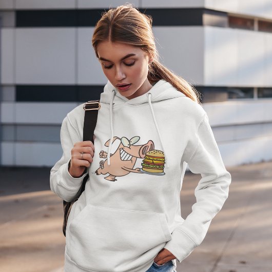Varken met een Burger Womens Hoodie