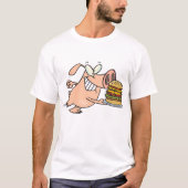 Varken met een hamburger Mannen T-shirt (Voorkant)