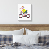 Varken met fiets en helm canvas afdruk (Insitu (Slaapkamer))