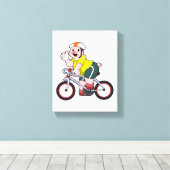 Varken met fiets en helm canvas afdruk (Insitu (Houten vloer))