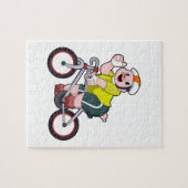Varken met fiets en helm legpuzzel (Horizontaal)