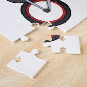 Varken met fiets en helm legpuzzel (Zijkant)