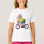 Varken met fiets en helm t-shirt (Voorkant)