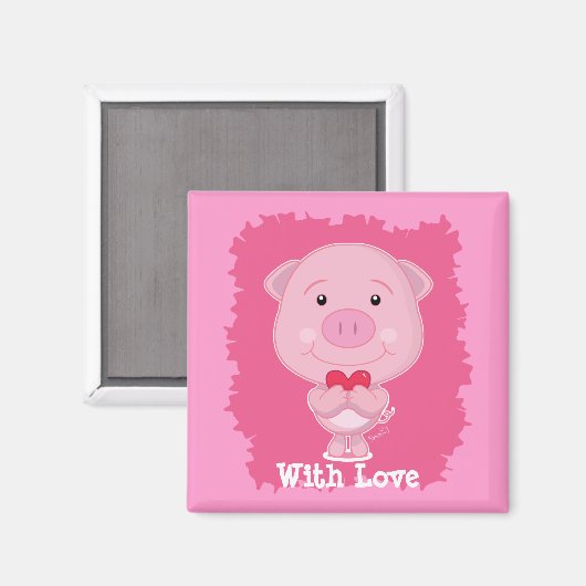 Varken met hart Magnet (Voorkant / Achterkant)