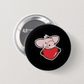 varken met hart ronde button 5,7 cm (Voorkant /achterkant)
