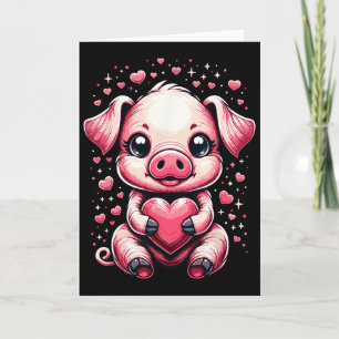 Varken met hart Valentijnsdag Schattig Valentijn Kaart