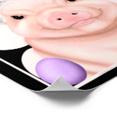 Varken met konijnenoren en paaseieren poster (Hoek)