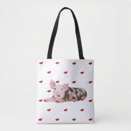 Varken met lippenstift-Tas Tote Bag