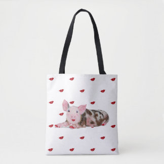 Varken met lippenstift-Tas Tote Bag