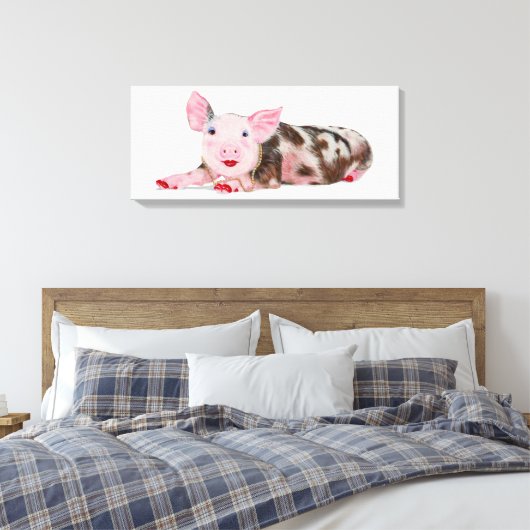 Varken met Lipstick Print op Canvas (Insitu (Slaapkamer))