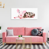 Varken met Lipstick Print op Canvas (Insitu (Woonkamer))