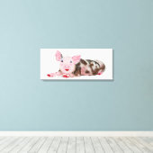 Varken met Lipstick Print op Canvas (Insitu (Houten vloer))