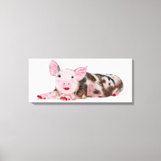 Varken met Lipstick Print op Canvas (Voorkant)