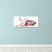 Varken met Lipstick Print op Canvas (Insitu (Houten vloer))