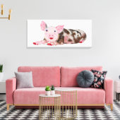 Varken met Lipstick Print op Canvas (Insitu (Woonkamer))