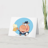 Varken met Pint van Bier Wenskaarten Kaart (Voorkant)