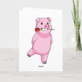 Varken met roos kaart (Achterkant)