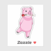 Varken met Roos ventilator Sticker (Vel)