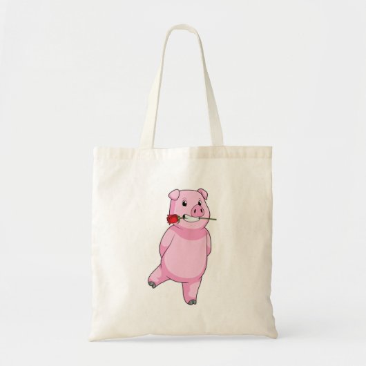 Varken met Roos ventilator Tote Bag (Voorkant)